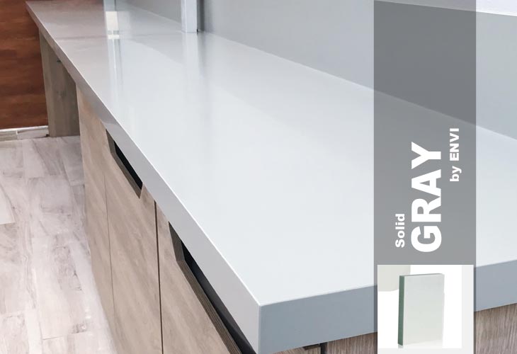 Superficie solida resina color gris